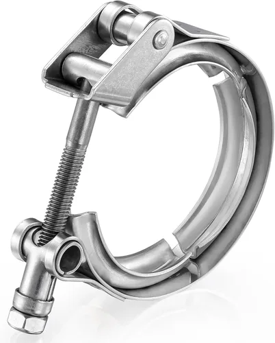 Vista 7 de Abrazadera de banda en V de liberación rápida de 1.5 pulgadas con bridas macho hembra, abrazadera de banda en V de escape de acero inoxidable 304