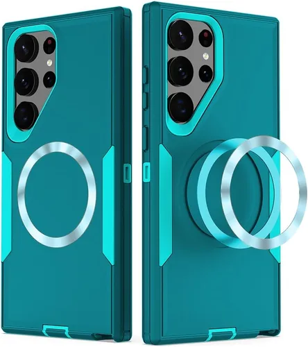 Vista 4 de showdd Funda diseñada para Samsung Galaxy S23 Ultra, magnética, protección contra caídas resistente, compatible con MagSafe, a prueba de polvo,