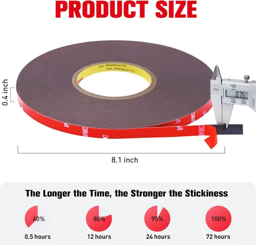 Vista 5 de HitLights Double Sided Tape Heavy Duty 100FT, Waterproof Strong Mounting Adhesive Tape for Walls, Car, Home Decor, Office Decor (100FT x 0.39IN)
