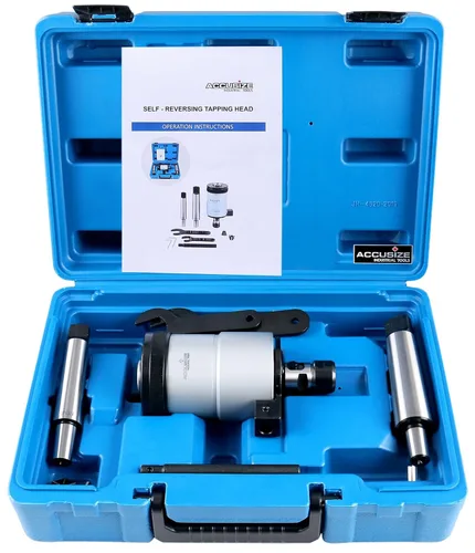 Accusize Industrial Tools Cabezal de roscado autoinvertido M5-M12 de 4-1/2 pulgadas, NPT de 1/8 pulgadas, cono Jt6 Jacobs, 2600-4012