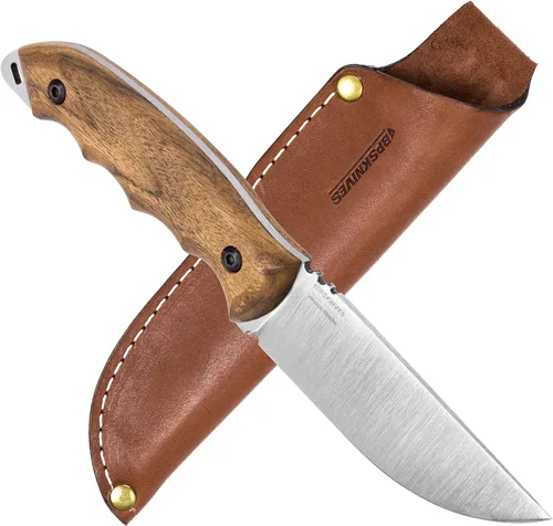 Vista 10 de BPSKNIVES HK4 CSH - Cuchillo de acero al carbono de hoja fija - Cuchillo de espiga completa con funda de cuero - Cuchillo táctico de supervivencia