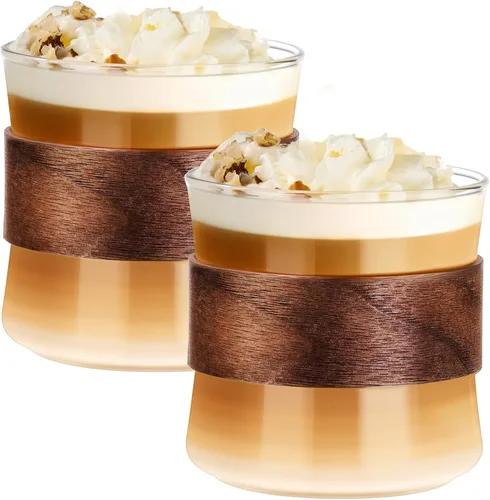 Vista 8 de PARACITY Juego de 2 tazas de café expreso con asa, taza medidora de vidrio de doble boquilla con doble escala, vaso de chupito de espresso con boca