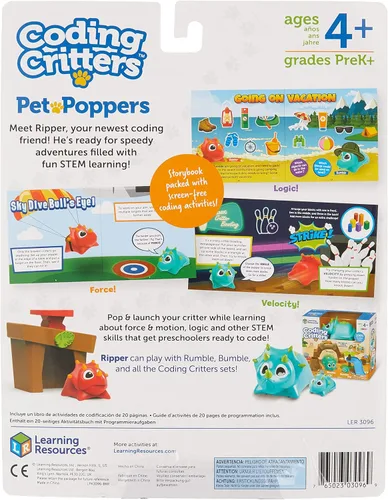 Vista 2 de Learning Resources Coding Critters Go Pets Ripper the Dino - Robótica para niños, programación STEM, juguetes de construcción científica, juego
