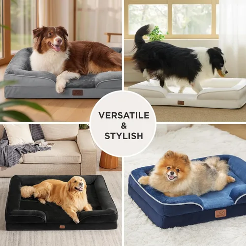 Vista 9 de Bedsure - Cama ortopédica para perros de tamaño grande - Cama impermeable para perros grandes y gatos, sofá de confort para perros con funda