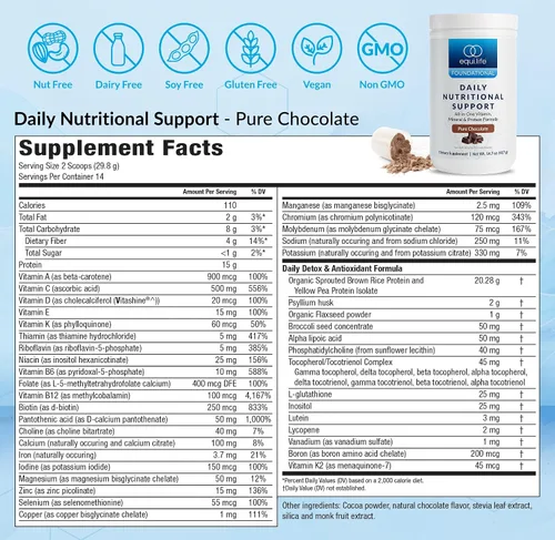 Vista 6 de Equilife - Multivitamínico diario de apoyo nutricional, chocolate, 14 porciones