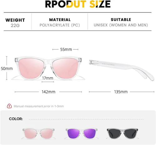 Vista 5 de Gafas de sol polarizadas para hombre y mujer, lentes de espejo retro para conducir, pescar, protección UV400