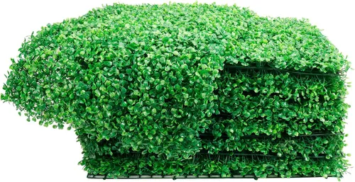 Vista 7 de Finderomend Paquete de 12 paneles de pared de césped, hojas de Milán, telón de fondo de pared de seto de boj artificial, 24 x 16 pulgadas, telón