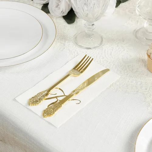 Vista 280 de Efavormart 50 Pack Servilletas de papel para fiestas de 2 capas suaves verde oliva con borde dorado de oro, servilletas para cenas, cócteles