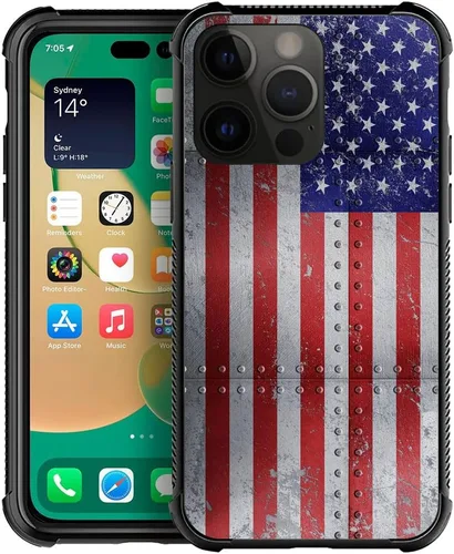 Vista 18 de Funda compatible con iPhone 14 Pro, fundas para mujeres y niñas, cielo azul, flor, luna y mariposa