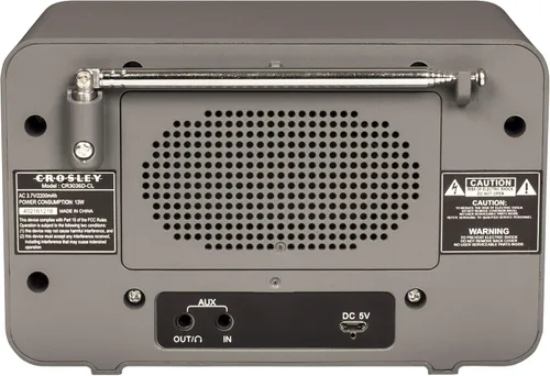 Vista 4 de Crosley CR3036D-CL Tribute Vintage Radio Bluetooth AM/FM, Charcoal