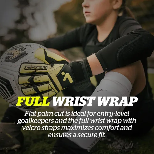 Vista 4 de Storelli Gladiator 3 GK Gloves High-Impact Hand Protection with Removable Finger Spines, Premium Hand Grip for Soccer Goalies