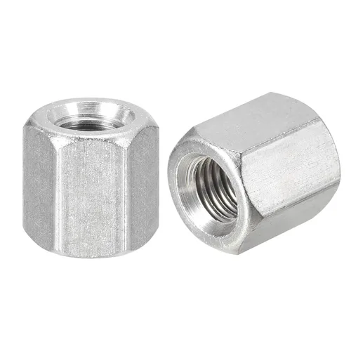 Vista 19 de uxcell Tuercas de acoplamiento M8 x 1.25 de paso de 1.181 in de longitud, 2 tuercas de acoplamiento de varilla hexagonal métrica de acero inoxidable