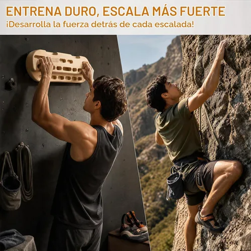 Vista 7 de POWER GUIDANCE Tabla de Agarre de Escalada en Roca, Fortalecedor de Manos de Madera, Ejercitador de Antebrazo para Escaladores y Atletas
