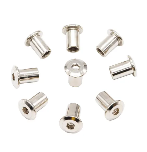 Vista 13 de binifiMux Tornillos de cabeza Allen avellanados con remache M8 x 3.937 in, tornillos de conexión para muebles, acero inoxidable 304