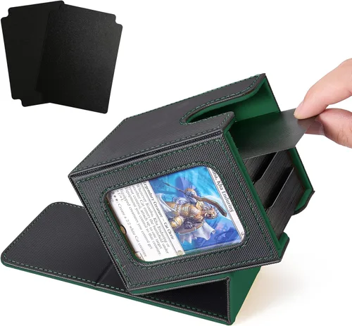Vista 23 de Venssu MTG Caja de Mazo con Pantalla de Commander, Estuche de Mazo de Cartas Angel que Cabe 100 Cartas con Doble Funda, Caja de Almacenamiento
