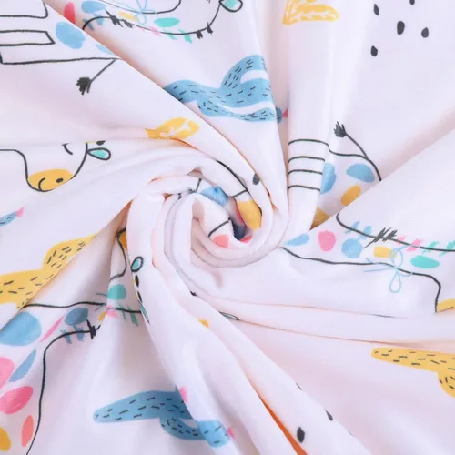 Vista 6 de Manta de bebé para niños y niñas, suave Minky con respaldo de doble capa, estampado de jirafa colorida de 30 x 40 pulgadas
