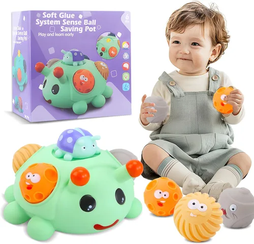 Vista 22 de Bolas sensoriales – Juguetes Montessori, múltiples texturas para niños pequeños, juguetes sensoriales para bebés de 1 a 3 años, bolas de bebé que
