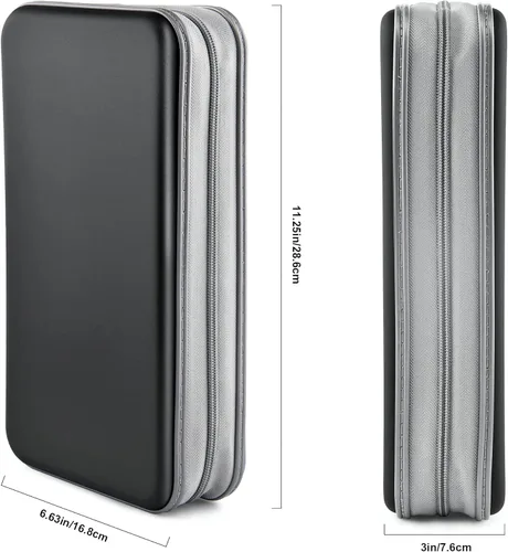 Vista 42 de Caja de CD Billetera, 80 Capacidad DVD VCD Medios Blu-ray Caso Cartera Titular Organizador de Almacenamiento (Plata)