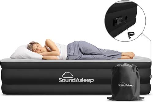 Vista 6 de SoundAsleep Products Dream Series Colchón de Aire de Lujo, Tecnología ComfortCoil, Bomba Integrada de Alta Capacidad para Casa, Camping- Doble