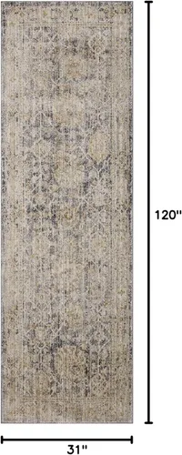 Vista 210 de Loloi Jean Stoffer Katherine Collection KES-02 Ocean/Coral 2'-7'' x 10'-0'', .25" Pile Height, Runner Rug