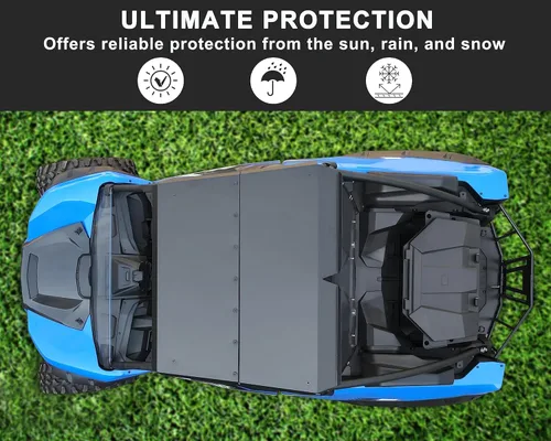 Vista 3 de SAUTVS Cubierta de techo duro de aluminio para Kawasaki Teryx KRX 1000 2020-2026, accesorios 2020-2026, visera solar combinada a prueba de polvo