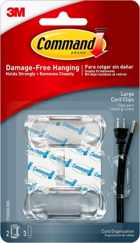 Command Cord Organizer, Decorate Damage-Free, Large (17303CLRES), 2 Count (Pack of 4)