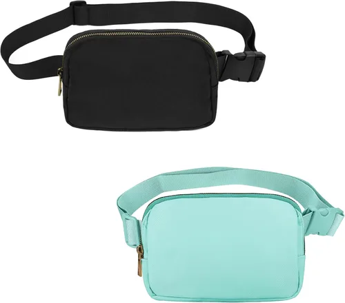 Vista 52 de VOROLO Riñonera para mujeres y hombres, bolsa cruzada, bolsa de cinturón con correa ajustable, Wood Grey, Talla única