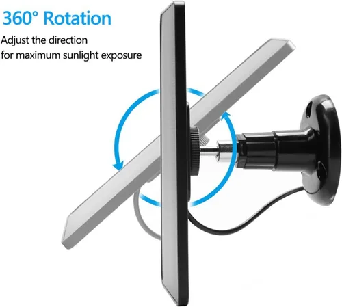 Vista 3 de Panel solar portátil de 10 W, cargador de batería de panel solar USB, cargador de batería, cámara de seguridad para exteriores, cargador solar