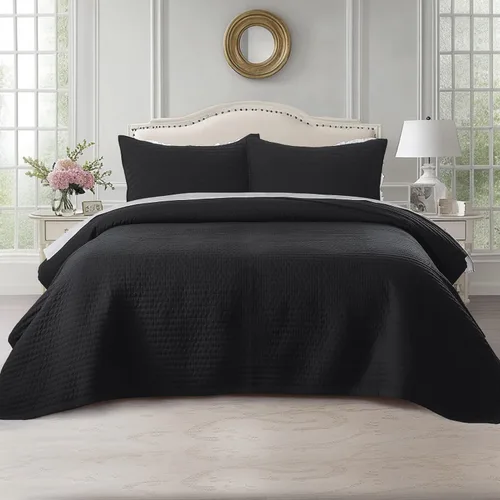Vista 25 de KASENTEX - Juego de edredón suave con relleno alternativo de microfibra (blanco), lavable a máquina, unicolor, tamaño matrimonial/queen con 2 Gris