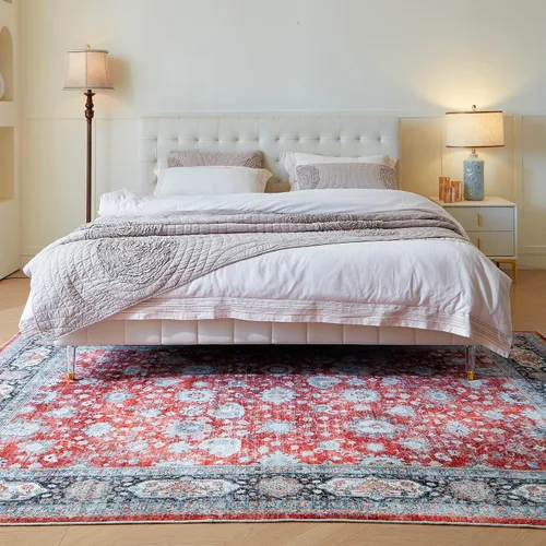 Vista 122 de Rugcomf Alfombra de Entrada de 2'x3' - Patrón Paisley, Tapete para Puerta de Entrada Interior, Floral Vintage, Lavable a Máquina, Alfombra
