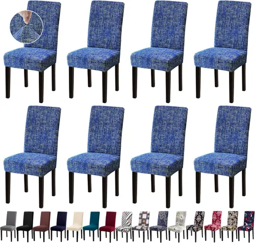 Vista 69 de Fundas para Sillas, Juego de 4 Fundas Elásticas para Sillas de Cocina y Comedor, Fundas Lavables y Extraíbles para Sillas de Comedor para Hogar