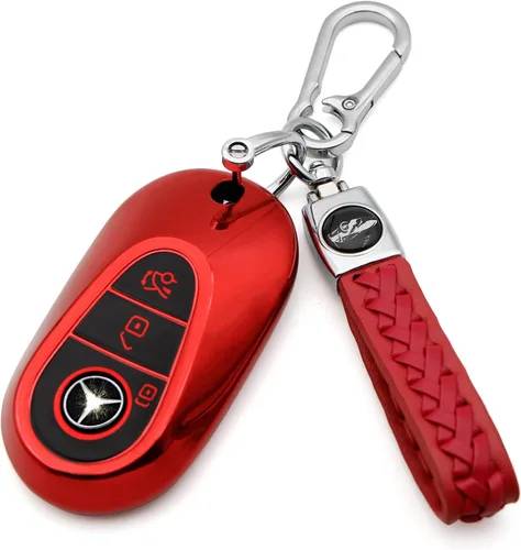 Vista 11 de Creativity Funda para llave de Mercedes Benz. Hermosa funda de TPU compatible con CLS CLK AMG ML C CL E S SL SLK G GLC GLE GLS M R Smart Remote Key