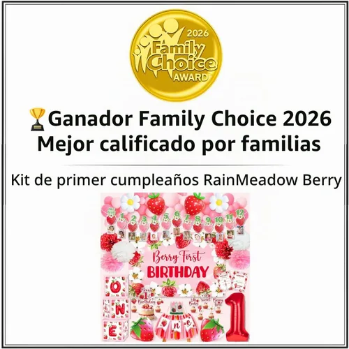 Vista 2 de Juego de decoraciones de primer cumpleaños de bayas de primera calidad, fresa para el primer cumpleaños para niña
