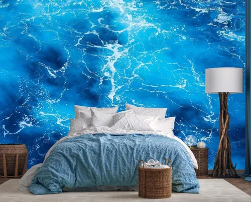 Vista 17 de Papel tapiz de bosque tropical con mural de pared de palmeras para dormitorio, sala de estar (no autoadhesivo)
