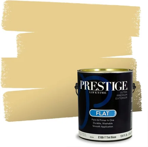 Vista 279 de PRESTIGE Pinturas de pintura exterior e imprimación en uno, 1 galón, plano, combinación comparable de Benjamin Moore* Manzanilla*
