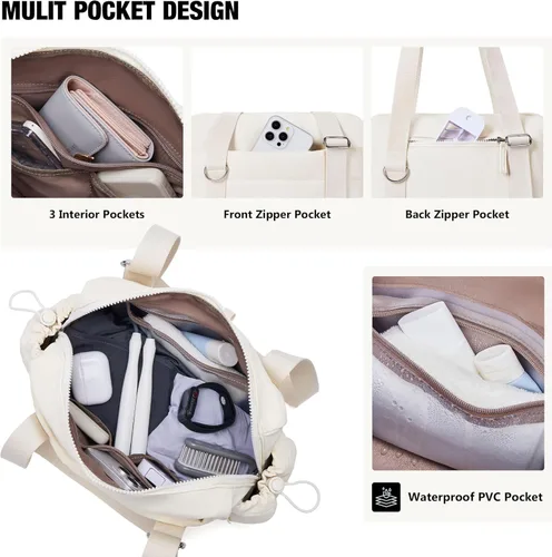 Vista 3 de ROULENS Bolsa pequeña de gimnasio para mujer, juego de 2 mini bolsas de gimnasio con compartimento húmedo y billetera para monedas, bolsa