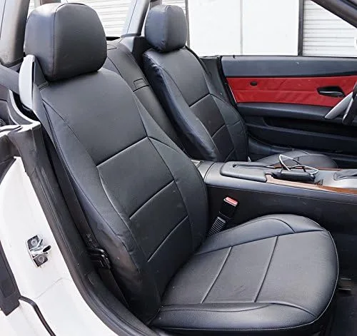 Vista 11 de Iggee Fundas de asiento delantero de cuero artificial beige diseñadas para BMW Z4 2003 ~ 2008 (no serie M)