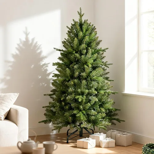 Treepool Árbol de Navidad Artificial de 4 Pies con 668 Puntas de Ramas Mixtas PE y PVC, Árboles Falsos de Navidad de Abeto Premium con Bisagras Sin