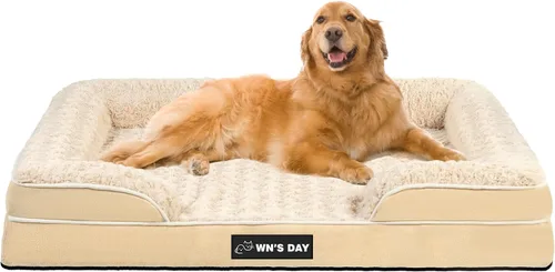 Vista 19 de Cama ortopédica para perros de tamaño grande y mediano, cama grande de espuma viscoelástica lavable, sofá mediano para mascotas con funda extraíble