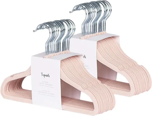 Vista 9 de 3 Sprouts Perchas de Terciopelo para Bebé - Percha Antideslizante para Bebé, Niño Pequeño, Ropa de Bebé - Perchas para Armario de Niños con Diseño