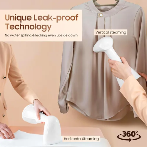 Portable Hand Held Steamer for Clothes - 1350W Handheld Clothes Steamer, 15S Rapid Heating, Garment Wrinkle Remover Fastly Make Clothes Soft,