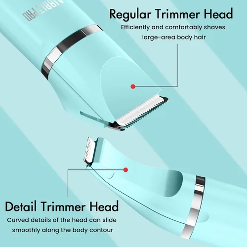 Vista 3 de AIBRIT PRO Recortadora eléctrica de bikini para mujer, afeitadora eléctrica 2 en 1 para mujer, afeitadora de pelo púbico, afeitadora portátil