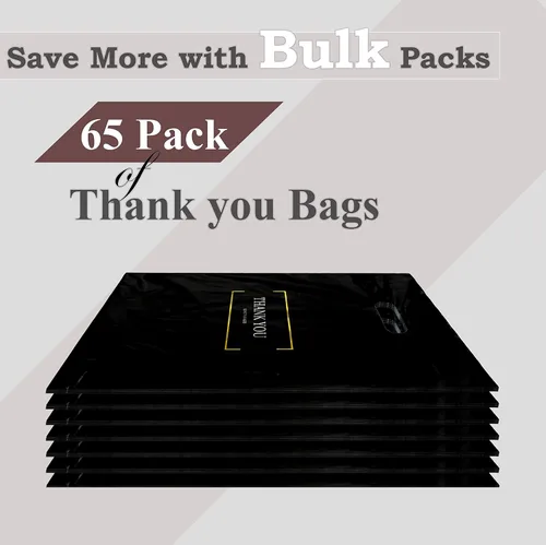 Vista 6 de BISC - Bolsas pequeñas de agradecimiento de plástico, 9 x 12 pulgadas, 65 bolsas de venta al por menor, bolsas de plástico troqueladas, bolsas