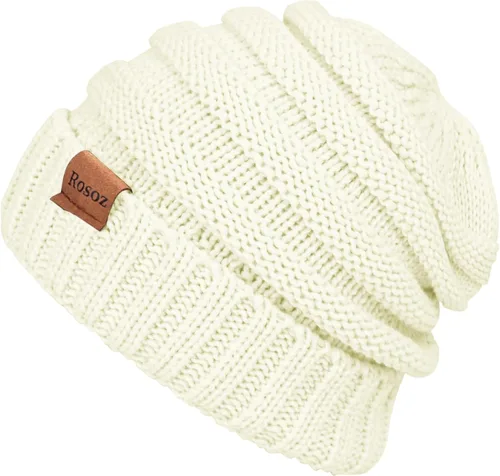 Vista 3 de Rosoz Gorros de invierno para mujer para mujer, gorros de punto cálidos para mujer, gruesos para clima frío