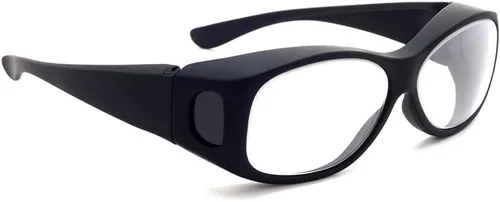 Gafas de seguridad contra la radiación - Fitovers en marco de seguridad negro plástico grande con protectores laterales permanentes