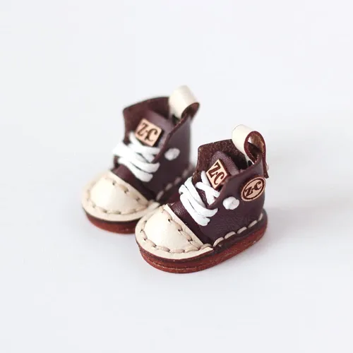 Vista 8 de Zapatos de muñeca High Top Zapatos de cuero hechos a mano para Ob11, Body9, GSC, Pequeños accesorios de muñeca con rótula de 1/12bjd (negro)