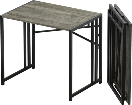 Vista 108 de Escritorio plegable de 47 pulgadas, no requiere montaje, mesa de oficina en casa, escritorio de campamento para computadora de juegos, color beige