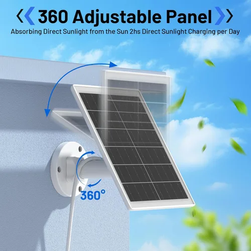 Vista 5 de Cargador de panel solar de 5 W compatible con cámara Arlo Pro 5S/Pro 4/Pro 3/Ultra/Ultra 2/Go 2, carga de paneles solares con cable de carga