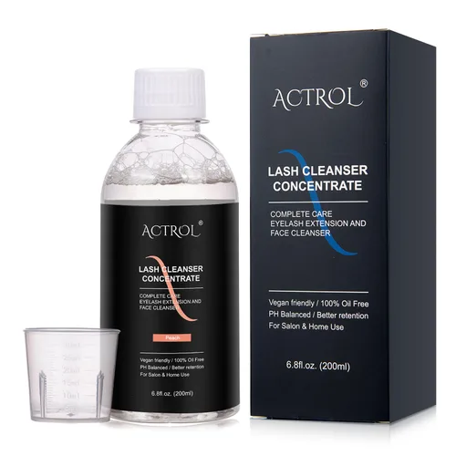 Vista 17 de Limpiador de pestañas concentrado de 3.4 fl oz, champú profesional de pestañas de almendra, limpiador de pestañas concentrado para extensiones