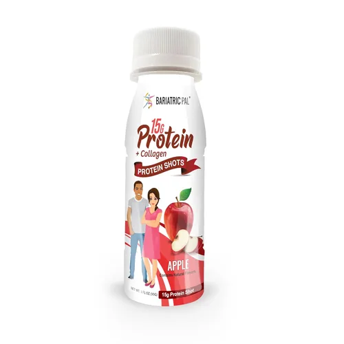 Vista 3 de BariatricPal 0.53 oz de proteína de suero de leche y colágeno listos para beber - Manzana (6 botellas)